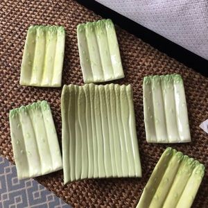 Asparagus Serving Platter and Individual Plates